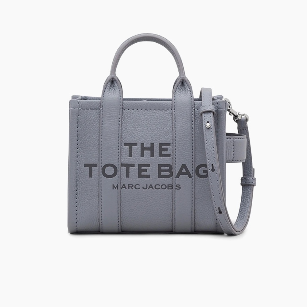 NWT {Marc Jacobs} The Leather MINI Tote Bag #050 WOLF GREY - Crossbody Bag